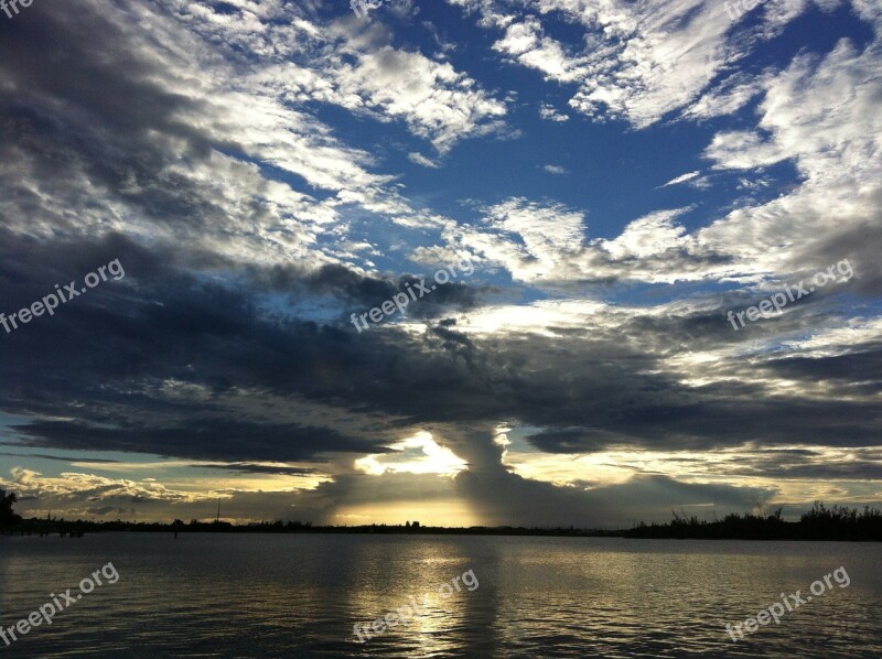 Sunset Nature River Florida Scenery