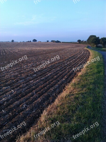 Ploughed Field Norfolk Blue Sky Tilled Field