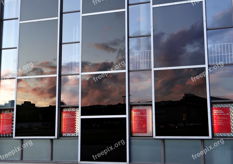 Mirroring Sky Clouds Window Facade