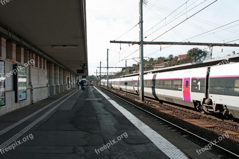 Station Platform People Train And Platform French Station Railway Line