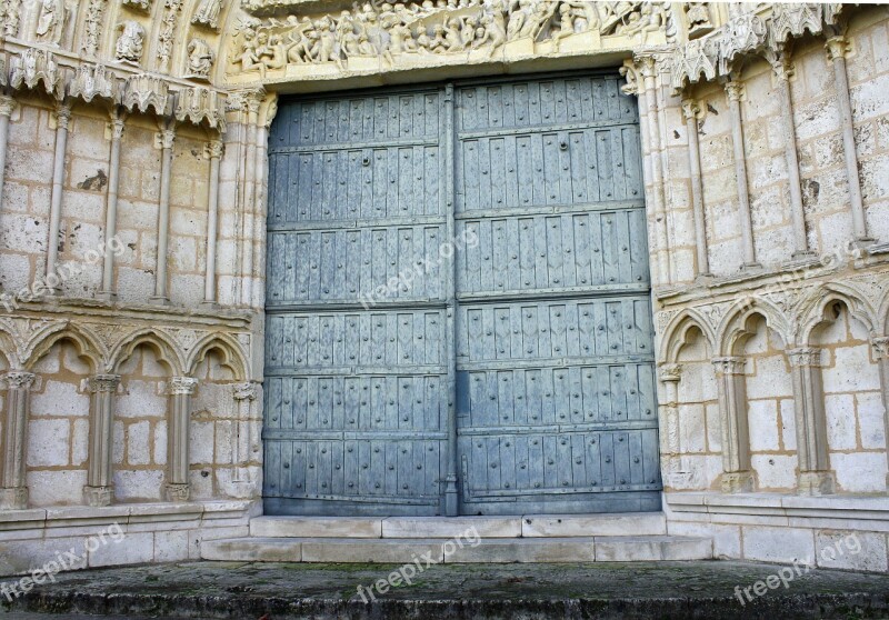 Ornate Doorway Grand Entrance Big Wooden Doors Blue Doors Church Doors