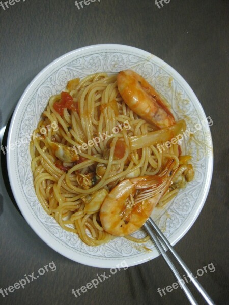 Spaghetti Shrimp Clam Tomato Sauce If