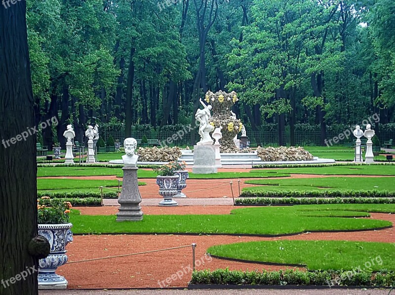 Garden Summer Garden Statues Lawn Corridors