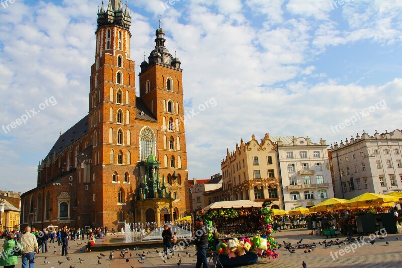 Kraków Old Town Market Square Church Poland