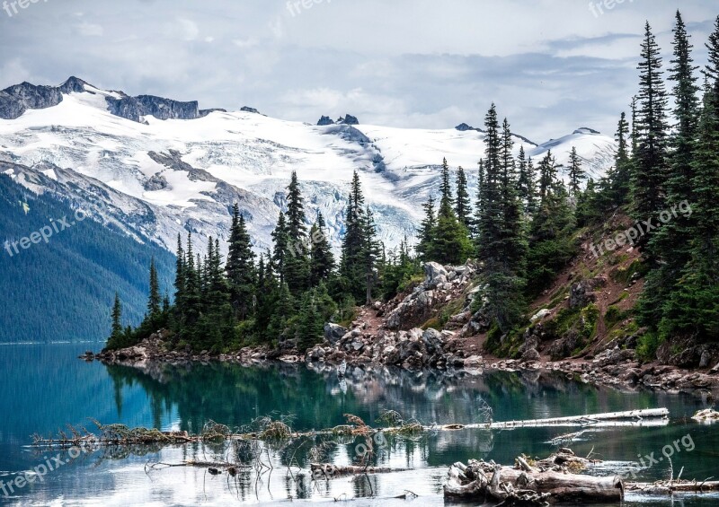 Mountain Snow Trees Scenic Nature