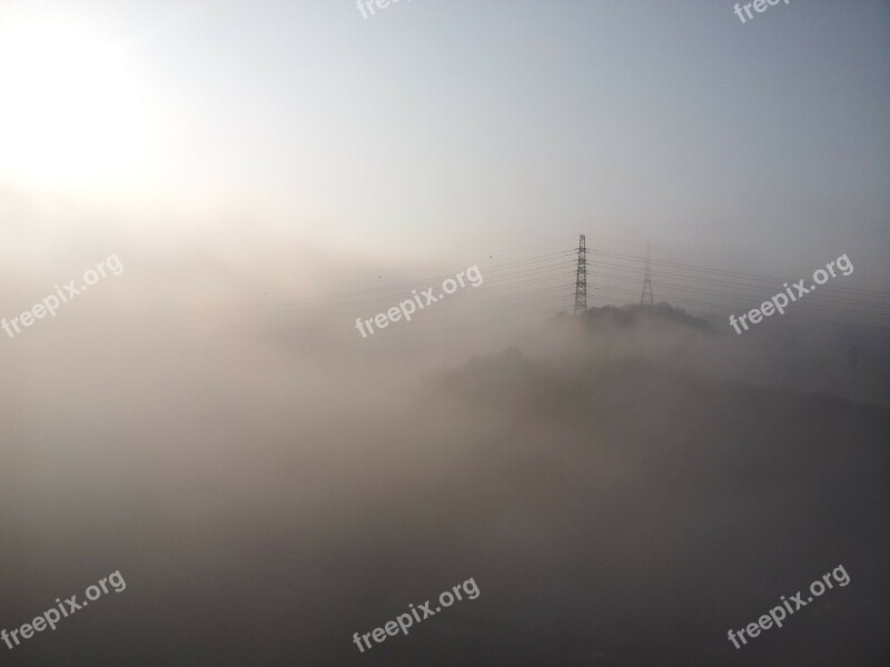 Cloud Fog Solar Sky Iron Tower