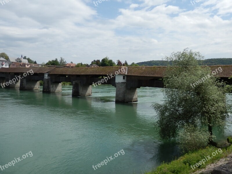 Rhine Bridge Covered Wooden Bridge Bad Säckingen Free Photos