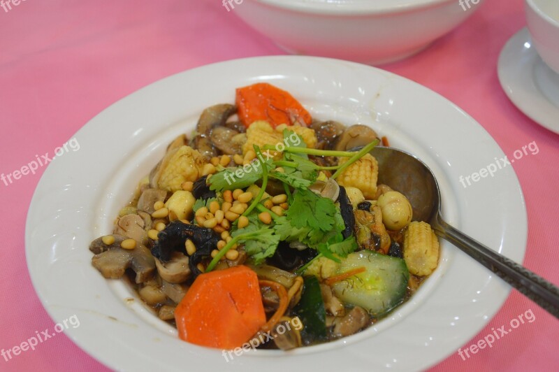 Vegetables Chinese Food Dish Vegan Healthy