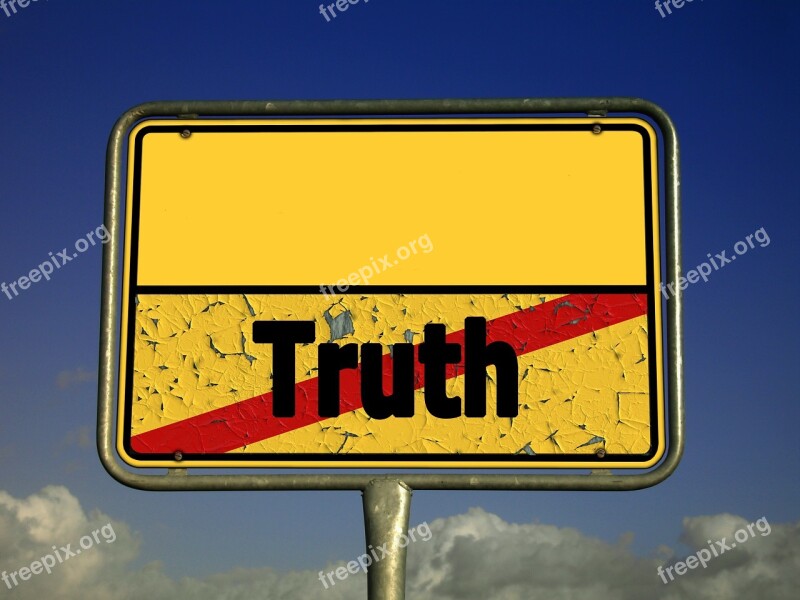 Truth Lie Street Sign Contrast Contrary