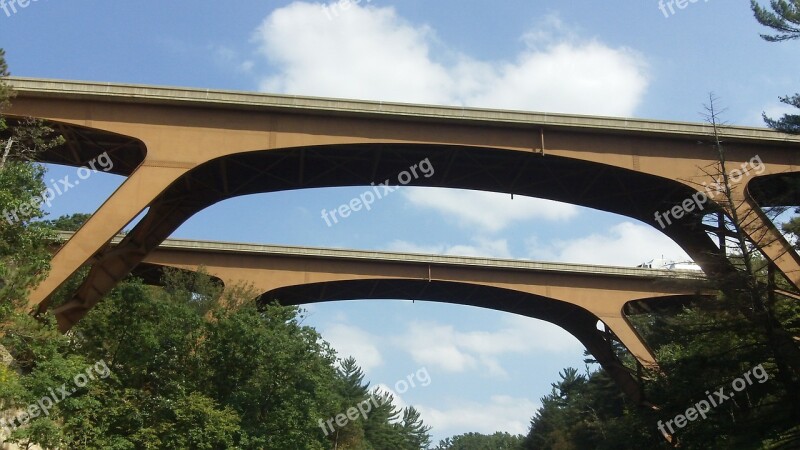 Bridges Mirror Lake Wisconsin Highway Bridge Free Photos