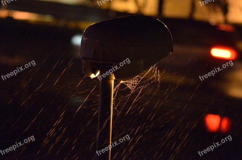 Rain Drops Raindrops Lamppost Light