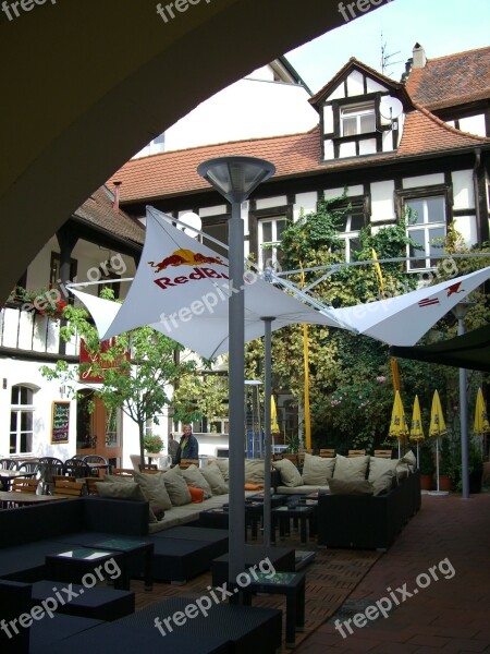 Restaurant Truss Courtyard Seating Arrangement Sail Shade