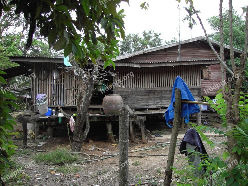 Log Cabin Old Weathered Wood Thailand