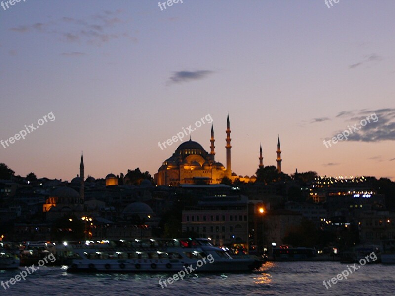 Bosphorus Turkey Istanbul By Night Free Photos