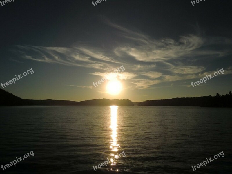 Sunset On Lake Baptiste Water