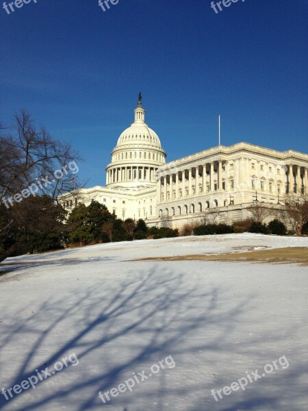 Us Capitol Capitol Winter Snow Washington