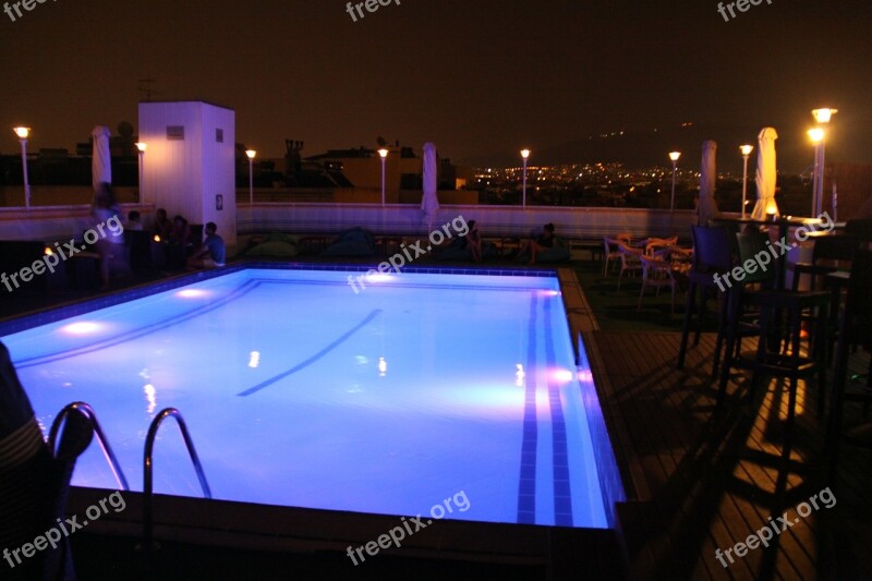 Pool Water Night Night Photo Free Photos