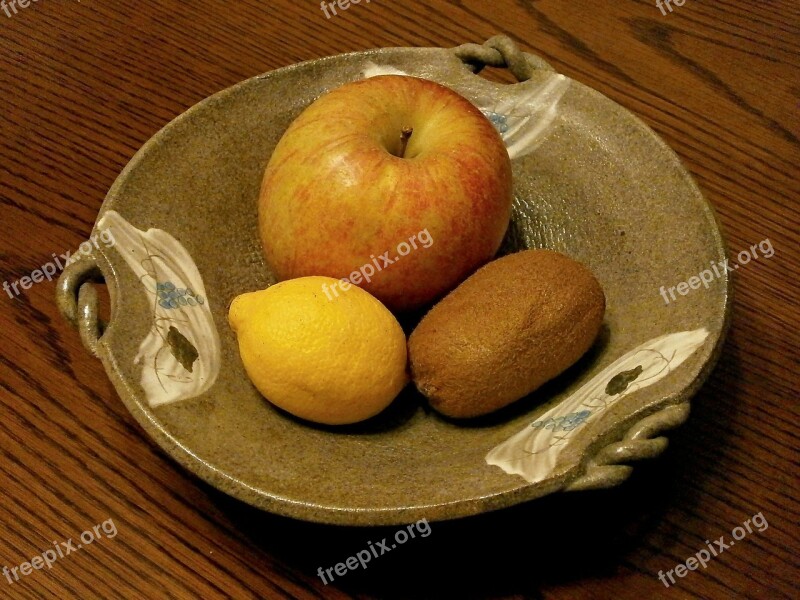 Fruit Apple Lemon Kiwi Fruit Dish