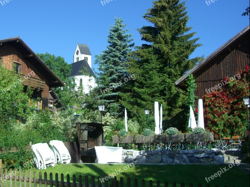 Garden Restaurant Day Off Fir Tree Church Mittelberg