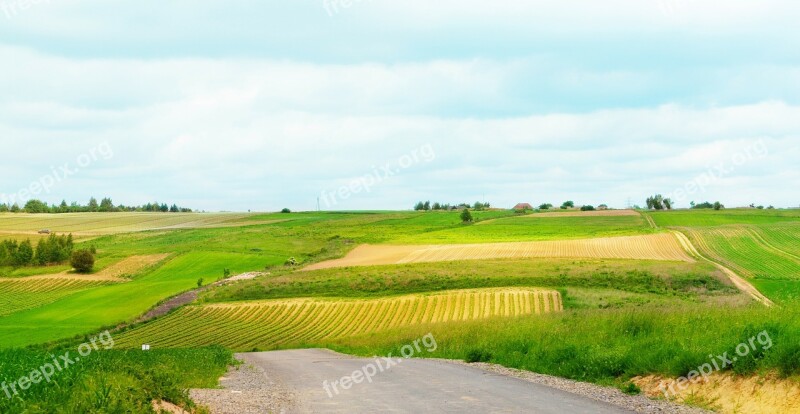 Beautiful Landscape Field Tree Village Free Photos