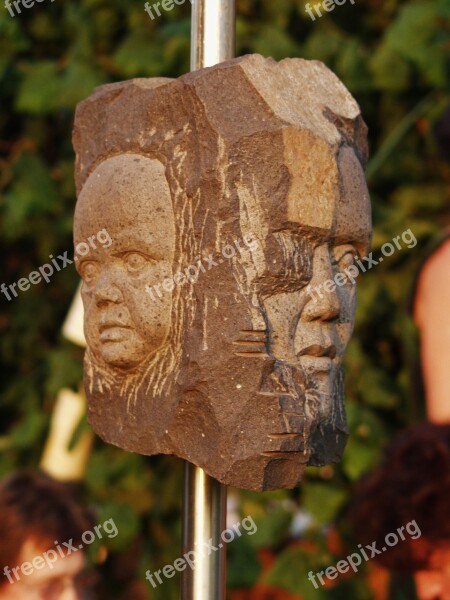 Art Stone Heads Faces Free Photos