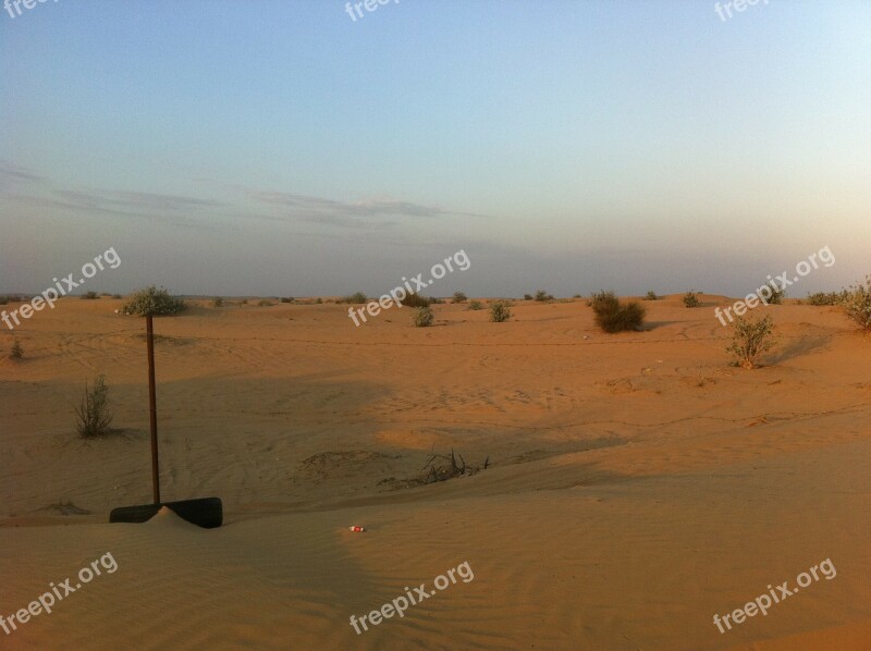 Dubai Desert Sunset Landscape Sand