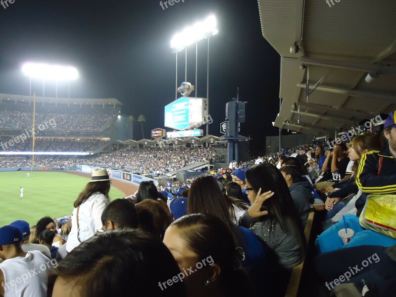 Dodgers Baseball Stadium Fans Los Angeles