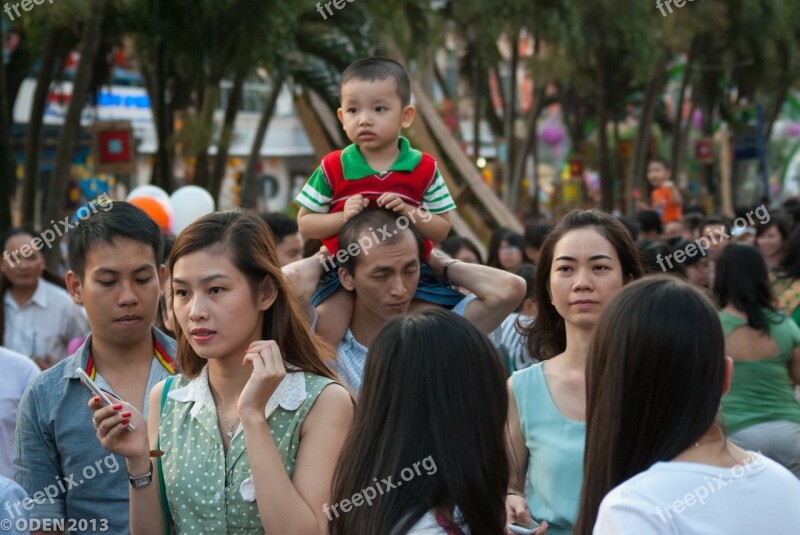 Family Crowded Family Home Outside Horse