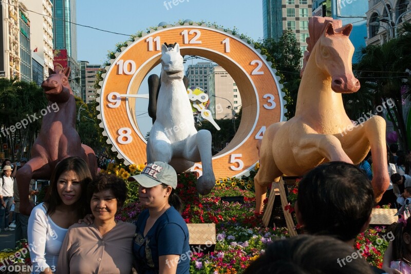 Horse Year Lunar New Year Flowers Flowers Street Street