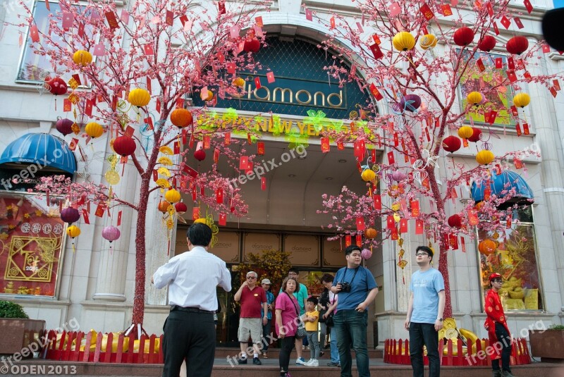 Diamond Plaza Saigon Vietnam Lunar New Year City