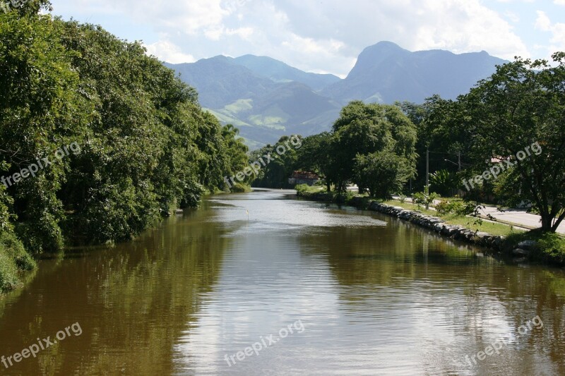 Channel Water Mountain Tropical Vegetation Reflection