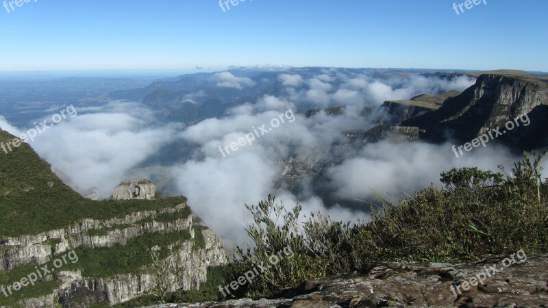 Stone Pierced Nature Urubici Clouds