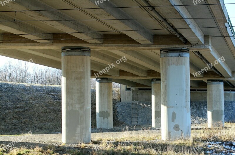 Pillar Bridge Road Construction High Bridge Bridge Piers