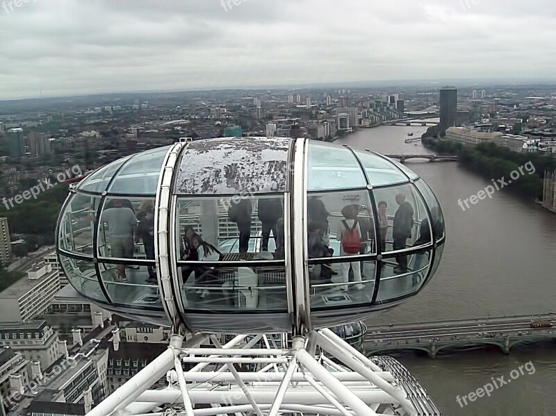 London Eye View Buildings River Landscape