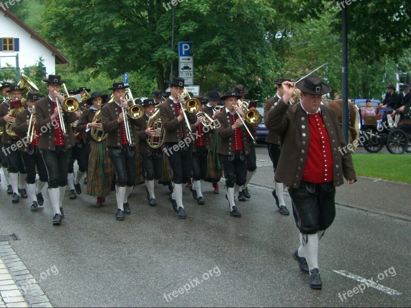 Music Band Brass Band Bavarian Costume Nesselwang