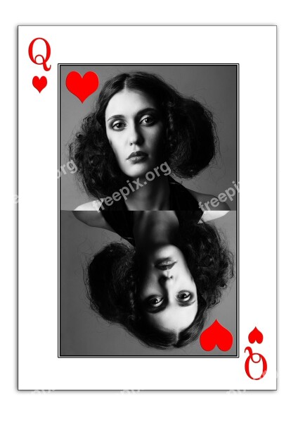 Woman Face Playing Card Map Ace