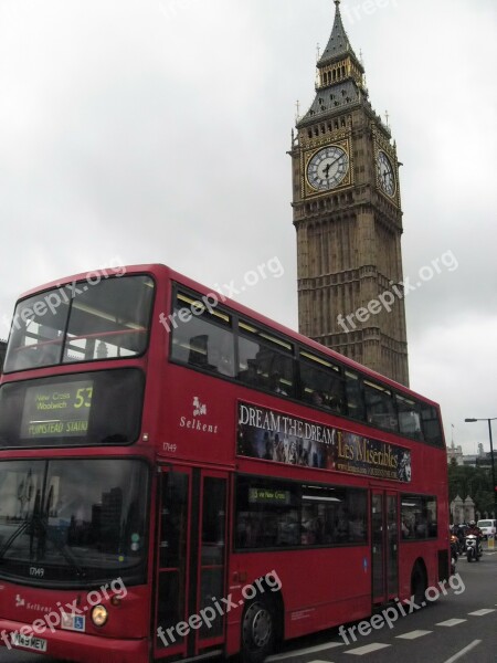 Bus Two-storied Big Ben Belfry London