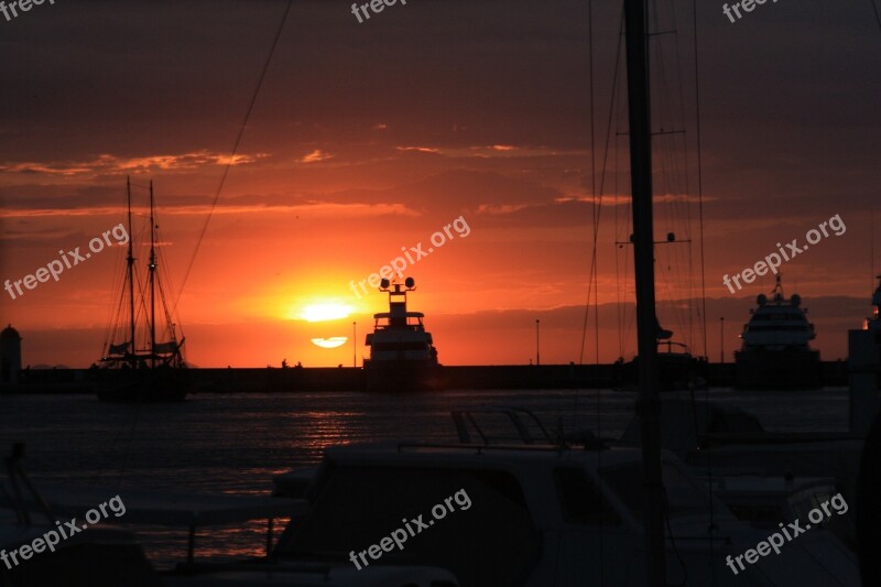 Zadar Sunset Ship Mast Ship Masts