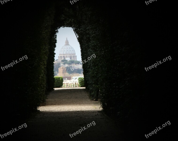 Key Hole St Peter's Basilica Rome Hedge Vatican