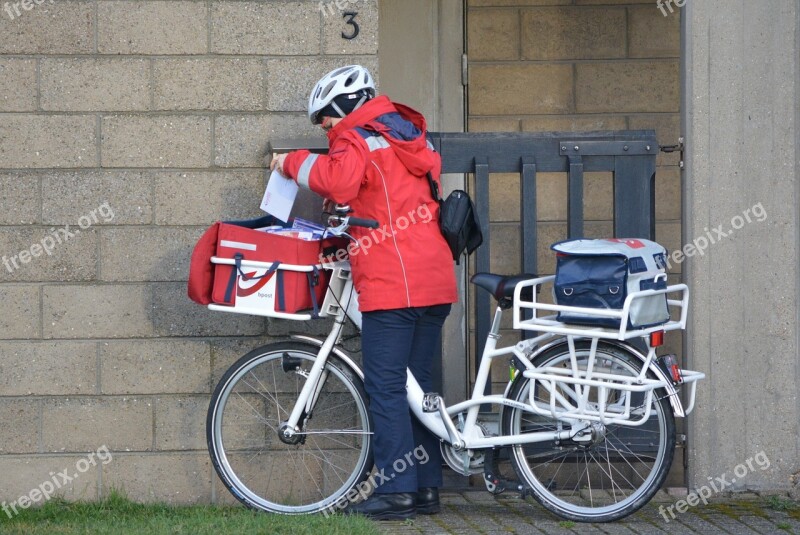 Postman Bicycle Letters People Free Photos