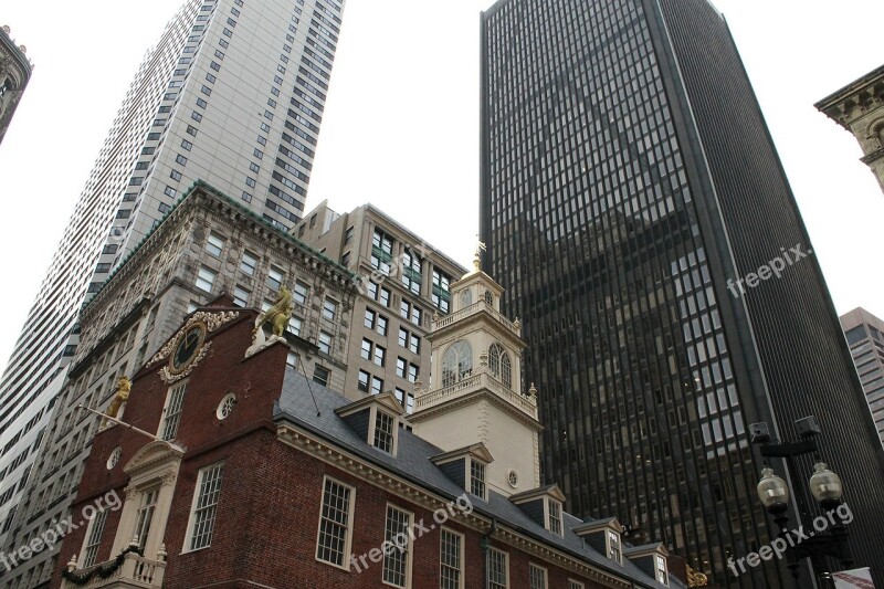 Boston City Cityscape Massachusets Buildings