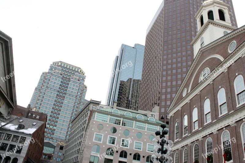 Boston City Cityscape Massachusets Buildings