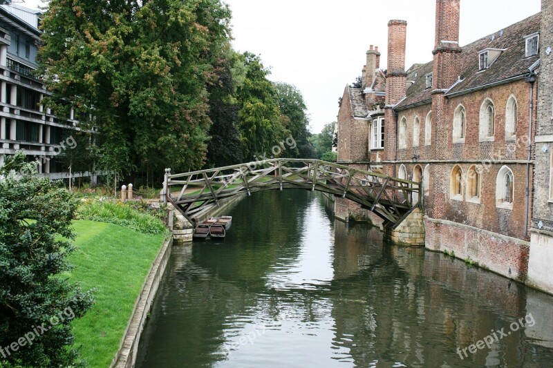 Mathematical Bridge Channel Cambridge England Free Photos