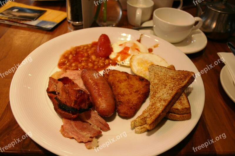 English Breakfast Sausage Beans Free Photos