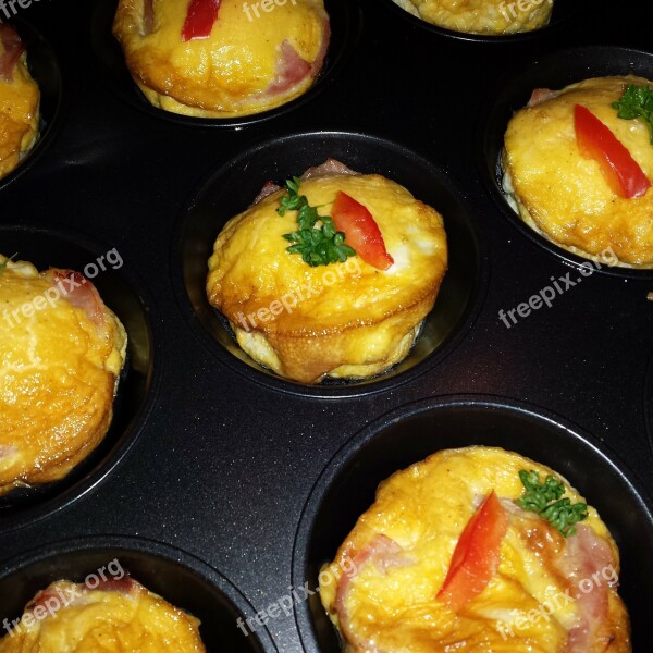 Egg Muffin Egg Breakfast Food Ham