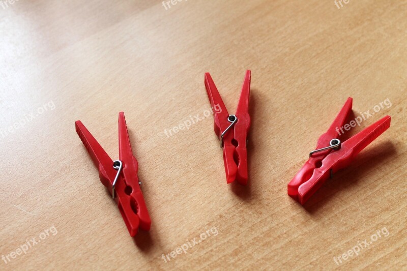 Clothespins Red Clamp Plastic Free Photos