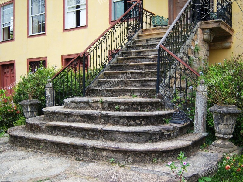 Stone Stairway Ladder Farmhouse Bananal Free Photos