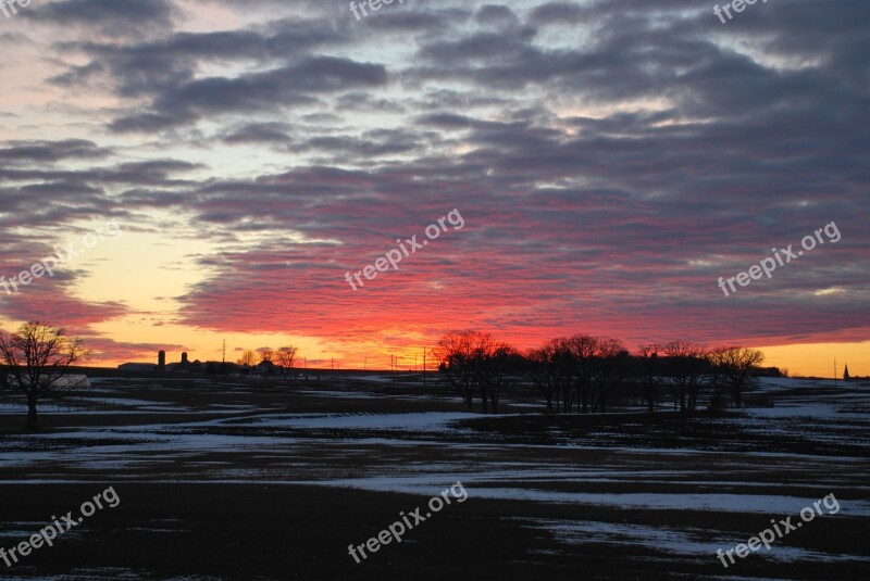 Sunset Sky Clouds Sun Sunset Sun