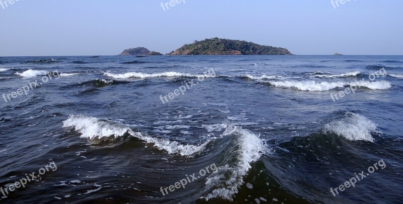 Kadam Islands Waves Sea Indian Ocean Island