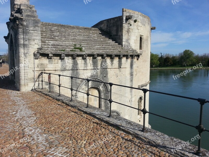 Avignon Bridge Old Building Antique River